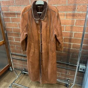 Awesome Christ Brown Leather Sherpa Lined Coat